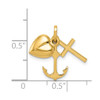 Lex & Lu 14k Yellow Gold Heart Cross and Anchor Charm - 3 - Lex & Lu