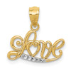 Lex & Lu 14k Yellow Gold Yellow D/C Love Pendant - Lex & Lu