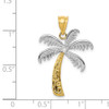 Lex & Lu 14k Yellow Gold Yellow & Rhodium Diamond Palm Tree Pendant - 3 - Lex & Lu