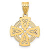 Lex & Lu 14k Yellow Gold Laser-cut Cross Charm LAL91205 - 4 - Lex & Lu