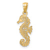 Lex & Lu 14k Yellow Gold Polished Filigree Seahorse Pendant - 4 - Lex & Lu