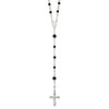 Lex & Lu Sterling Silver Polished Black Onyx Rosary Necklace 33'' - Lex & Lu