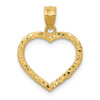 Lex & Lu 14k Yellow Gold D/C Nugget Heart Pendant - Lex & Lu