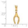 Lex & Lu 14k Yellow Gold Wish Bone Pendant - 3 - Lex & Lu