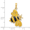 Lex & Lu 14k Yellow Gold Enameled Bumblebee Pendant - 3 - Lex & Lu