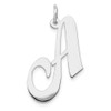 Lex & Lu 14k White Gold Large Fancy Script Initial A Charm - Lex & Lu