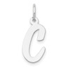 Lex & Lu 14k White Gold Medium Script Initial C Charm - Lex & Lu