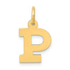 Lex & Lu 14k Yellow Gold Small Block Initial P Charm - Lex & Lu