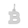 Lex & Lu 14k White Gold Small Block Initial B Charm - Lex & Lu