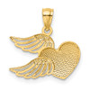 Lex & Lu 14k Yellow Gold & Rhodium Heart w/Wings Pendant LAL91551 - 3 - Lex & Lu