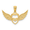Lex & Lu 14k Yellow Gold & Rhodium Heart w/Wings Pendant LAL91552 - 3 - Lex & Lu