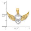 Lex & Lu 14k Yellow Gold & Rhodium Heart w/Wings Pendant LAL91552 - 4 - Lex & Lu