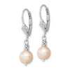 Lex & Lu Sterling Silver Light Purple Color Cultured Pearl Earrings - 2 - Lex & Lu