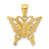 Lex & Lu 14k Yellow Gold D/C Butterfly Pendant LAL91591 - Lex & Lu