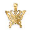 Lex & Lu 14k Yellow Gold D/C Butterfly Pendant LAL91591 - 3 - Lex & Lu