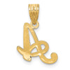 Lex & Lu 14k Yellow Gold A Script Initial Pendant - 4 - Lex & Lu