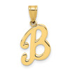 Lex & Lu 14k Yellow Gold B Script Initial Pendant - Lex & Lu