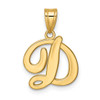 Lex & Lu 14k Yellow Gold D Script Initial Pendant - Lex & Lu