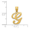 Lex & Lu 14k Yellow Gold G Script Initial Pendant - 4 - Lex & Lu