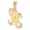 Lex & Lu 14k Yellow Gold H Script Initial Pendant - 3 - Lex & Lu