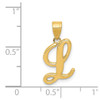 Lex & Lu 14k Yellow Gold L Script Initial Pendant - 4 - Lex & Lu