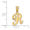 Lex & Lu 14k Yellow Gold R Script Initial Pendant - 3 - Lex & Lu