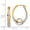 Lex & Lu 14k Two-tone Gold Oval Hoops w/Loop Ear - 4 - Lex & Lu