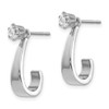 Lex & Lu 14k White Gold J Hoop w/CZ Earrings Jacket - 2 - Lex & Lu