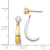 Lex & Lu 14k Yellow Gold J Hoop and CZ Earrings Jacket - 4 - Lex & Lu