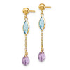 Lex & Lu 14k Yellow Gold Amethyst and Blue Topaz Post Earrings - 2 - Lex & Lu