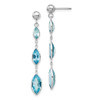 Lex & Lu 14k White Gold Blue Topaz Post Earrings LAL91641 - Lex & Lu