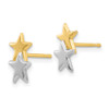 Lex & Lu 14k Yellow Gold & Rhodium w/Rhodium Polished Star Post Earrings - 2 - Lex & Lu