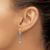 Lex & Lu 14k Yellow Gold Blue Topaz Gemstone Dangle Earrings - 4 - Lex & Lu