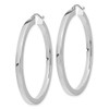 Lex & Lu 14k White Gold 3mm Polished Square Tube Hoop Earrings LAL91877 - 2 - Lex & Lu