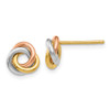 Lex & Lu 14k Tri-color Gold Twisted Knot Post Earrings - Lex & Lu