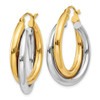 Lex & Lu 14k Two-tone Gold Double Hoop Earrings - 2 - Lex & Lu