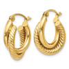 Lex & Lu 14k Yellow Gold Polished & Twisted Double Hoop Earrings - 2 - Lex & Lu