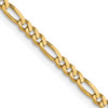 Lex & Lu 14k Yellow Gold 2.25mm Flat Figaro Chain Necklace or Bracelet LAL1295 - Lex & Lu