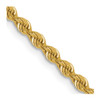 Lex & Lu 14k Yellow Gold 2.5mm D/C Lightweight Rope Chain Necklace - Lex & Lu