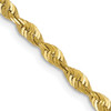 Lex & Lu 10k Yellow Gold 2.5mm D/C Lt Weight Rope Chain Necklace or Bracelet - Lex & Lu