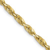 Lex & Lu 10k Yellow Gold 3.0mm D/C Lt Weight Rope Chain Necklace or Bracelet - Lex & Lu