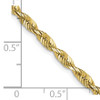 Lex & Lu 10k Yellow Gold 3.0mm D/C Lt Weight Rope Chain Necklace or Bracelet- 5 - Lex & Lu