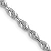 Lex & Lu 10k White Gold 2.9mm D/C Lt Weight Rope Chain Necklace or Bracelet - Lex & Lu