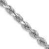 Lex & Lu 14k White Gold 3.1mm D/C Rope Chain Necklace or Bracelet - Lex & Lu