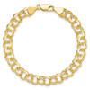 Lex & Lu 10k Yellow Gold Solid Double Link Charm Bracelet LAL92390- 3 - Lex & Lu