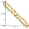 Lex & Lu 10k Yellow Gold 4.5mm Light Figaro Chain Necklace or Bracelet- 5 - Lex & Lu