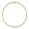 Lex & Lu 14k Yellow Gold Polished Open-Heart Anklet- 4 - Lex & Lu