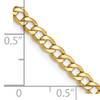 Lex & Lu 14k Yellow Gold 3.35mm Semi Solid Curb Link Chain Necklace or Bracelet- 5 - Lex & Lu