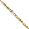 Lex & Lu 14k Yellow Gold 2.45mm Hollow Round Box Chain Necklace- 4 - Lex & Lu