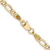 Lex & Lu 14k Yellow Gold 3.5mm Semi Solid Figaro Chain Necklace or Bracelet- 4 - Lex & Lu